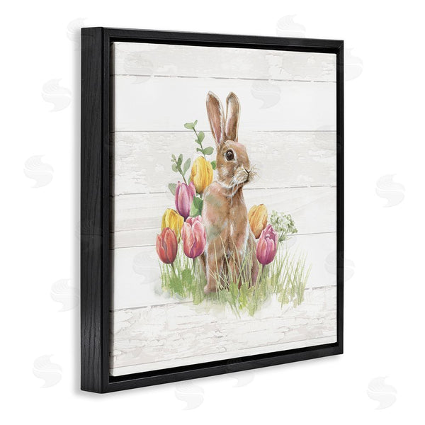 Stupell Industries Courtney Morgenstern | Bunny & Spring Tulips Wall Art
