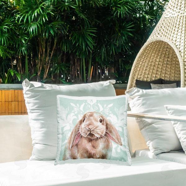 Stupell Industries Courtney Morgenstern | Bunny With Floral Pattern Printed Throw Pillow