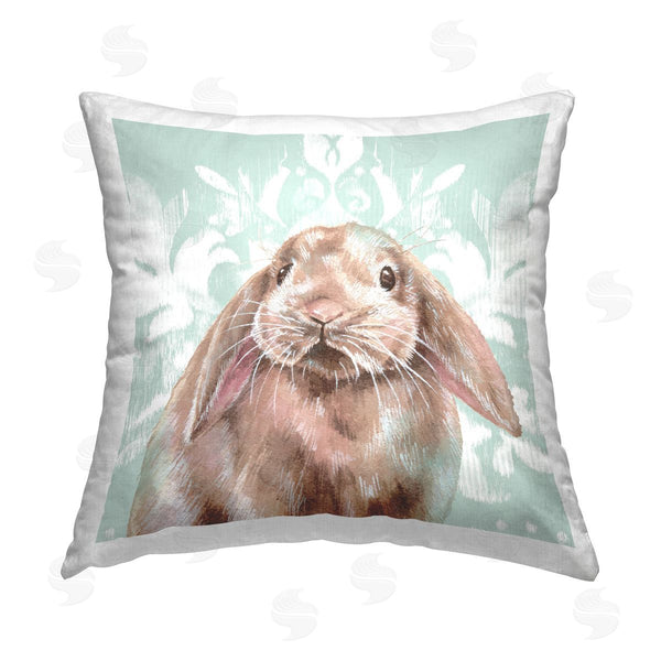 stupell industries Courtney Morgenstern | Bunny with Floral Pattern Printed Throw Pillow
