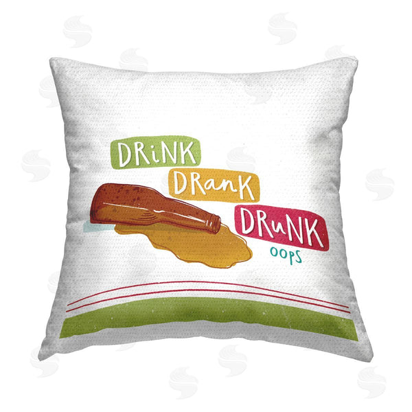 Stupell Industries Courtney Morgenstern | Drink Drank Drunk Printed Throw Pillow
