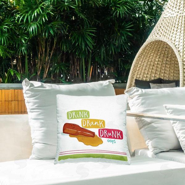 Stupell Industries Courtney Morgenstern | Drink Drank Drunk Printed Throw Pillow