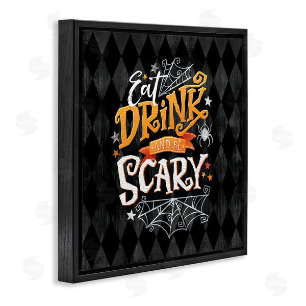 Stupell Industries Courtney Morgenstern | Eat Drink Be Scary Halloween Pattern Wall Art