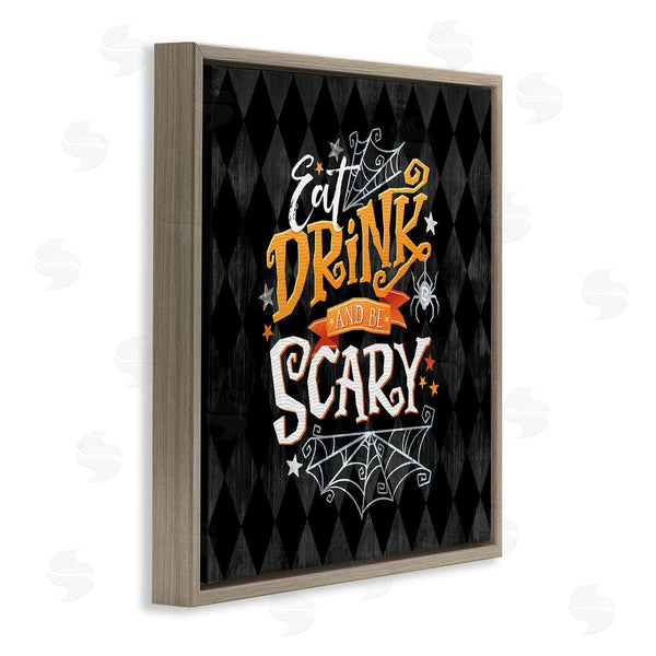Stupell Industries Courtney Morgenstern | Eat Drink Be Scary Halloween Pattern Wall Art