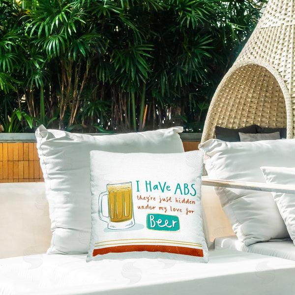 Stupell Industries Courtney Morgenstern | Funny Beer Phrase Printed Throw Pillow