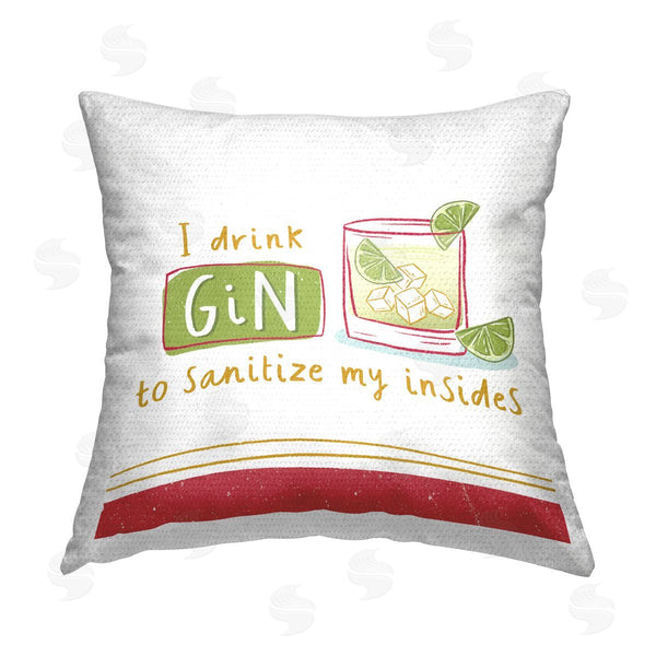 Stupell Industries Courtney Morgenstern | Funny Gin Phrase Printed Throw Pillow