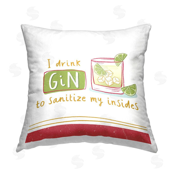 stupell industries Courtney Morgenstern | Funny Gin Phrase Printed Throw Pillow