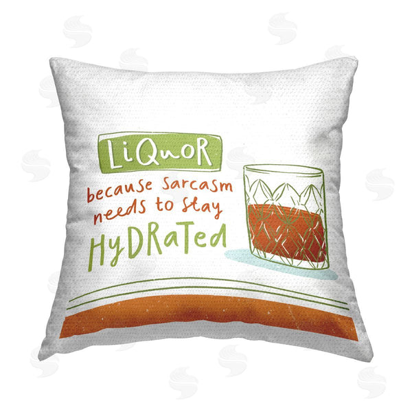 Stupell Industries Courtney Morgenstern | Funny Liquor Phrase Printed Throw Pillow