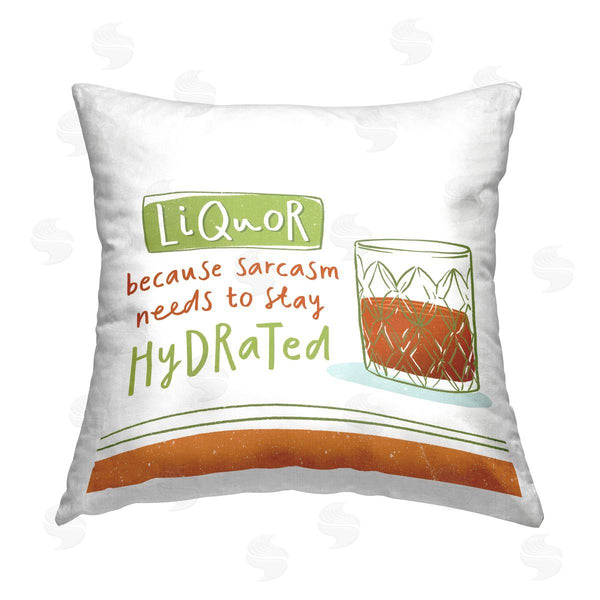 stupell industries Courtney Morgenstern | Funny Liquor Phrase Printed Throw Pillow