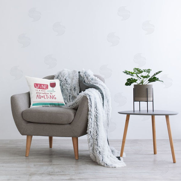 Stupell Industries Courtney Morgenstern | Funny Wine Phrase Printed Throw Pillow
