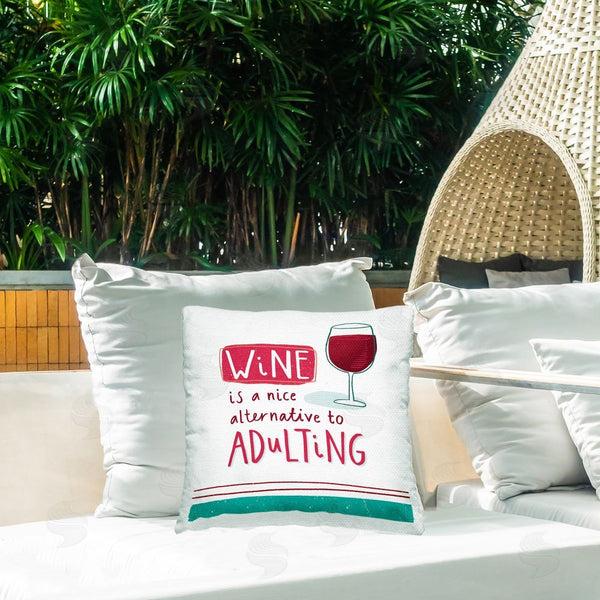 Stupell Industries Courtney Morgenstern | Funny Wine Phrase Printed Throw Pillow