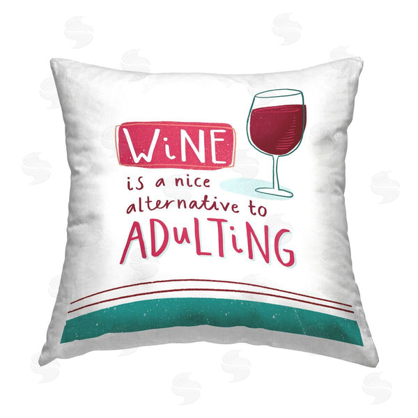 stupell industries Courtney Morgenstern | Funny Wine Phrase Printed Throw Pillow