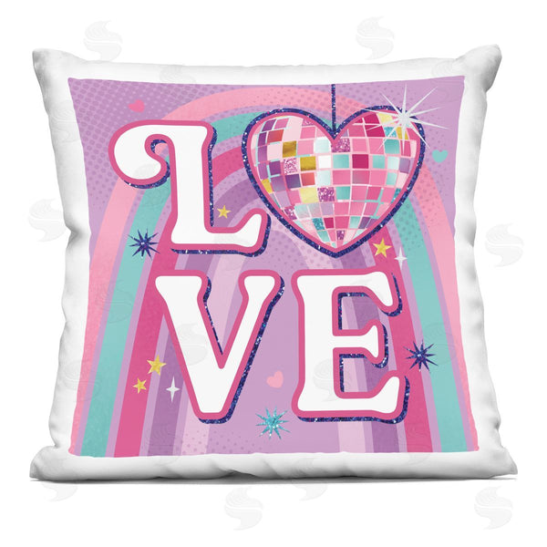 stupell industries Courtney Morgenstern | Love Disco Heart Rainbow Printed Throw Pillow