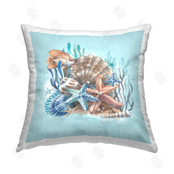 stupell industries Courtney Morgenstern | Seashell Still Life Printed Throw Pillow