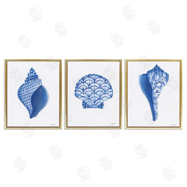Stupell Industries Courtney Prahl | Blue Chinoiserie Seashells Wall Art