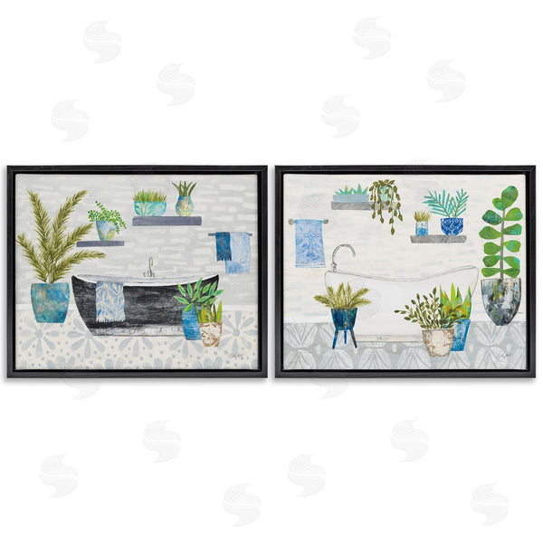 Stupell Industries Courtney Prahl | Charming Botanical Bathroom Wall Art