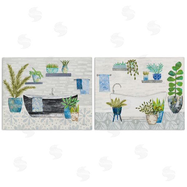 stupell industries Courtney Prahl | Charming Botanical Bathroom Wall Art