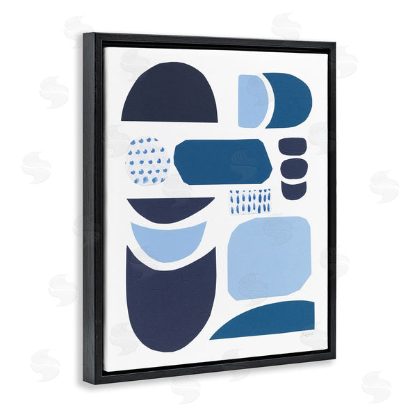Stupell Industries Courtney Prahl | Collage Of Blue Abstract Shapes Tonal Pattern