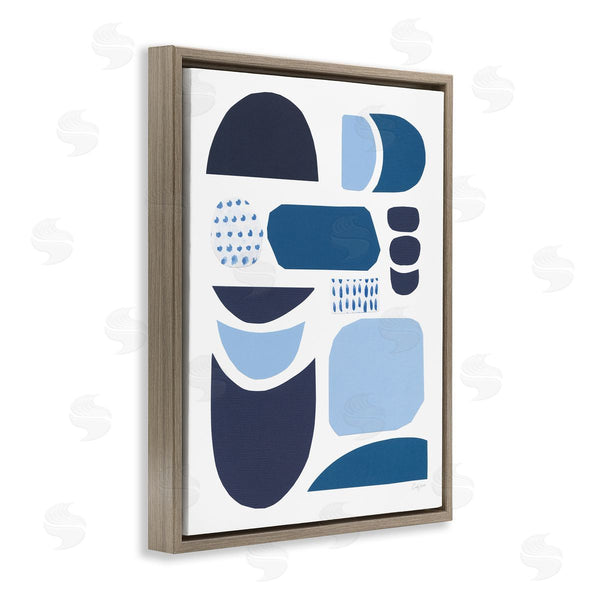 Stupell Industries Courtney Prahl | Collage Of Blue Abstract Shapes Tonal Pattern
