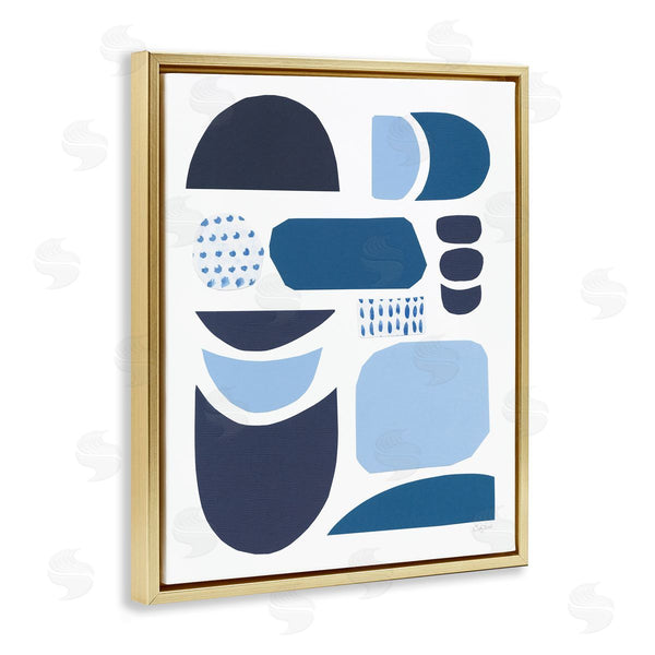 Stupell Industries Courtney Prahl | Collage Of Blue Abstract Shapes Tonal Pattern