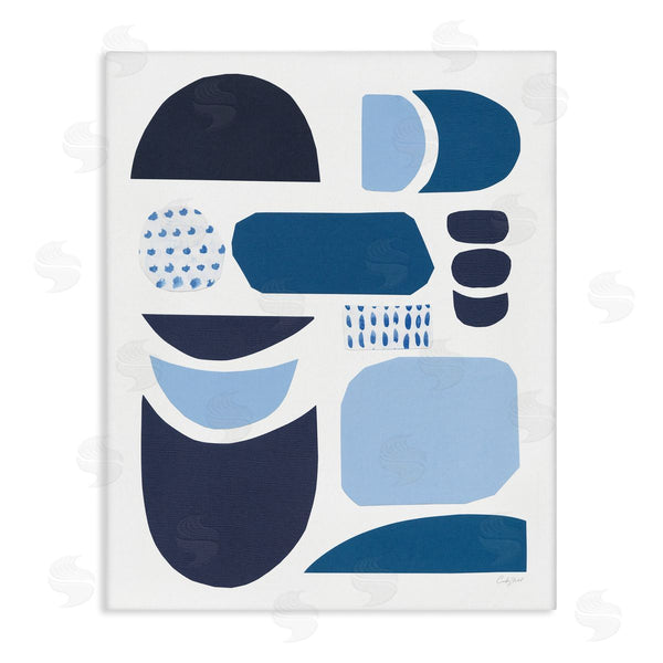 stupell industries Courtney Prahl | Collage of Blue Abstract Shapes Tonal Pattern