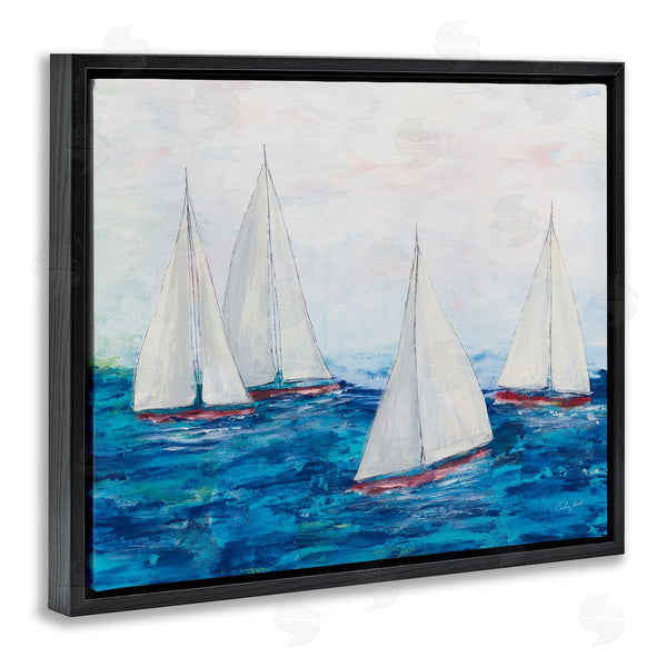 Stupell Industries Courtney Prahl | Sailboat Fleet On Ocean