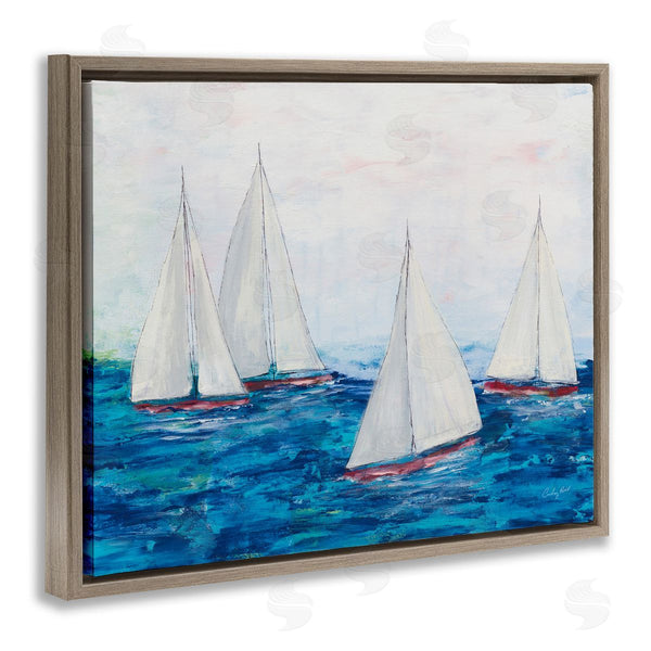 Stupell Industries Courtney Prahl | Sailboat Fleet On Ocean