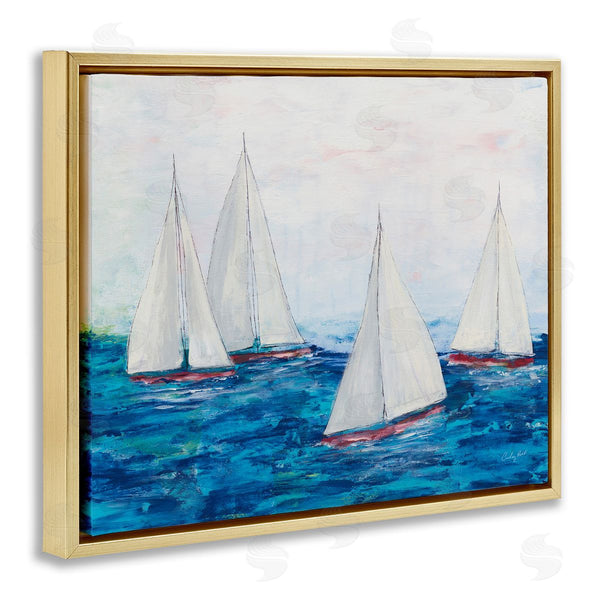Stupell Industries Courtney Prahl | Sailboat Fleet On Ocean
