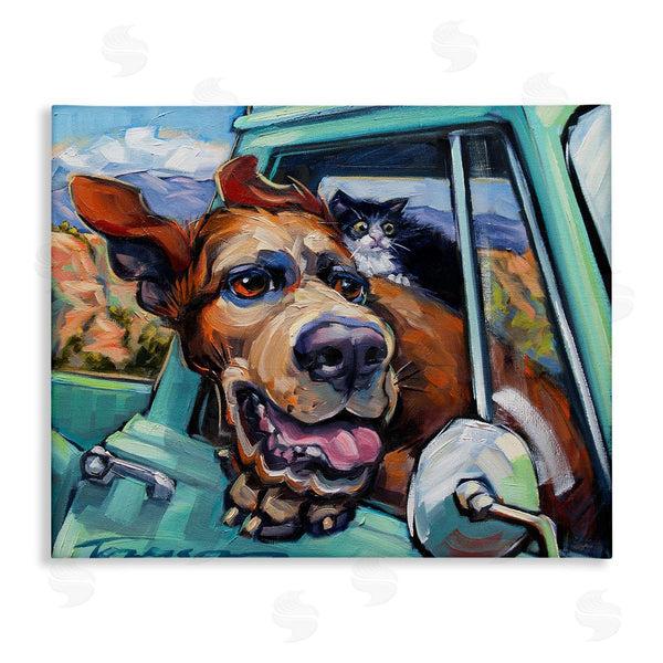 stupell industries CR Townsend | Cat and Dog in Truck Window Wall Art