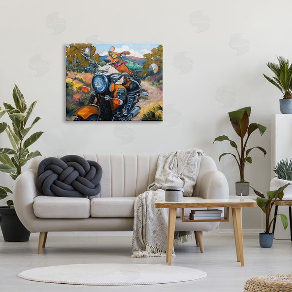 Stupell Industries CR Townsend | Cat & Dog On Motorcycle Wall Art