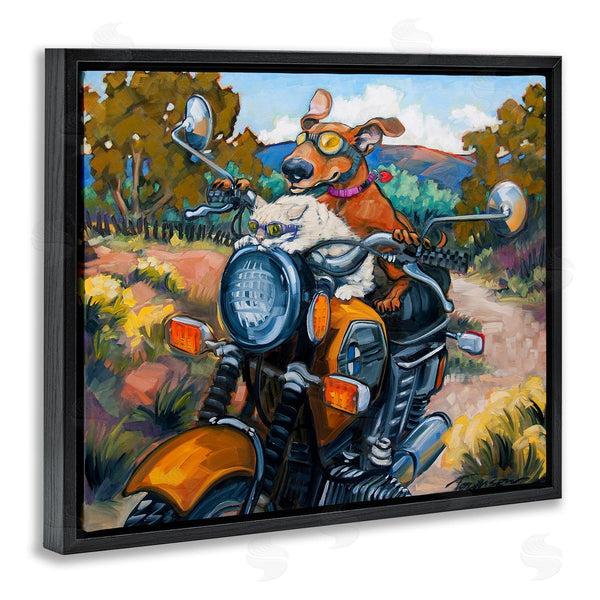 Stupell Industries CR Townsend | Cat & Dog On Motorcycle Wall Art