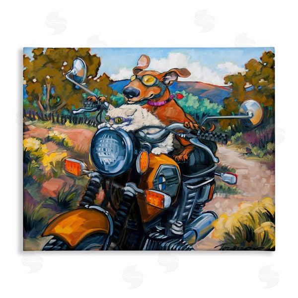 stupell industries CR Townsend | Cat & Dog on Motorcycle Wall Art