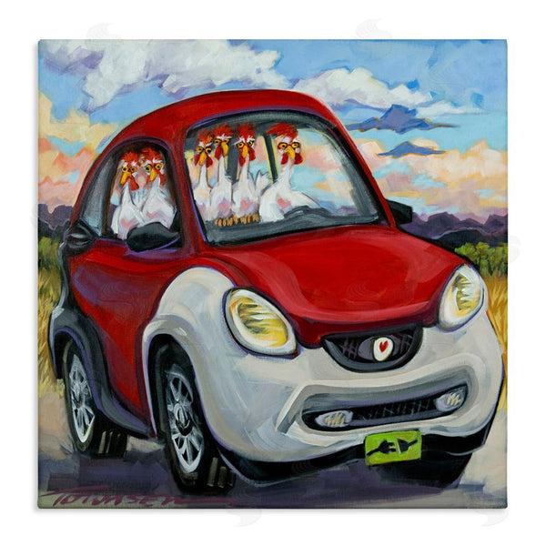 stupell industries CR Townsend | Chickens Driving Car Wall Art