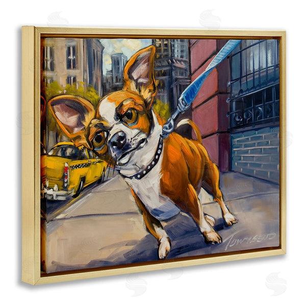 Stupell Industries CR Townsend | City Dog Walk Pet Painting