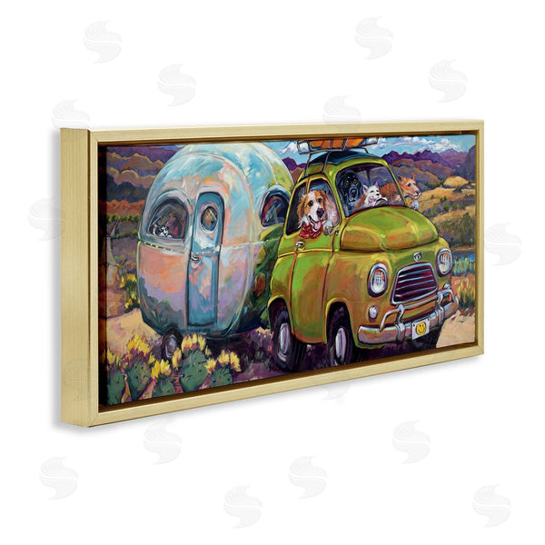 Stupell Industries CR Townsend | Dogs Driving Camper Van Wall Art