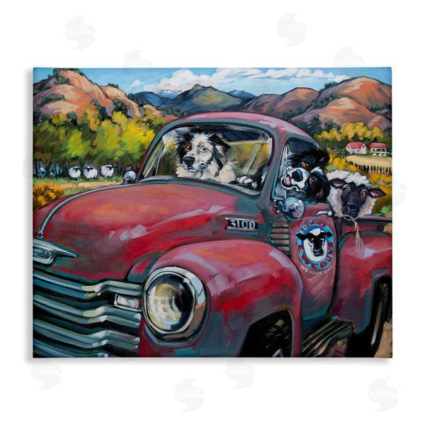 stupell industries CR Townsend | Dogs in Vintage Truck Wall Art
