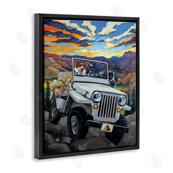 Stupell Industries CR Townsend | Dogs Off-Roading Desert Drive Wall Art