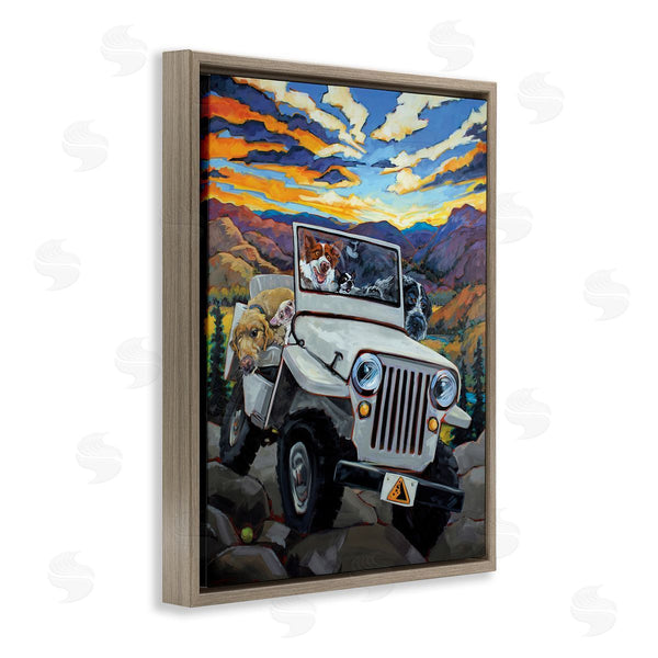 Stupell Industries CR Townsend | Dogs Off-Roading Desert Drive Wall Art