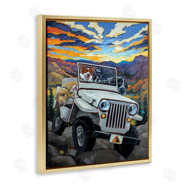 Stupell Industries CR Townsend | Dogs Off-Roading Desert Drive Wall Art