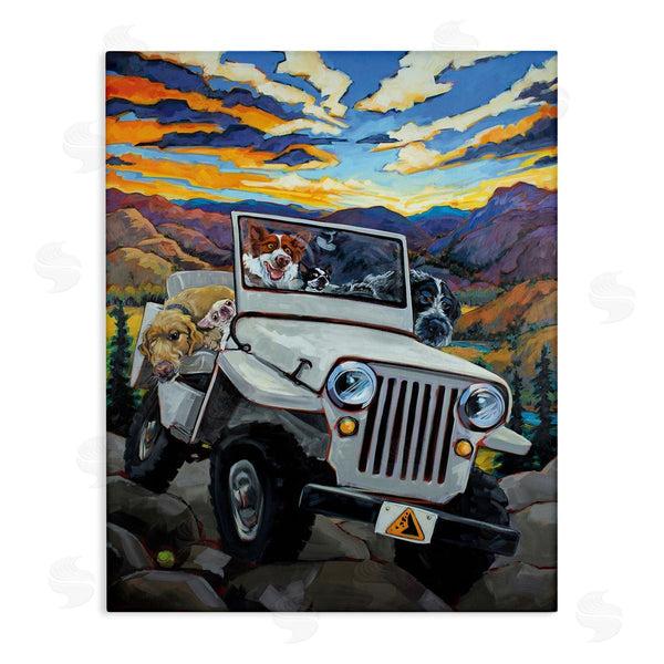 stupell industries CR Townsend | Dogs Off-Roading Desert Drive Wall Art