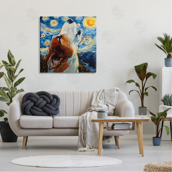 Stupell Industries CR Townsend | Howling Dog Classic Painting Wall Art