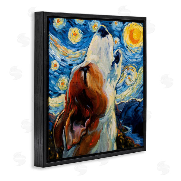 Stupell Industries CR Townsend | Howling Dog Classic Painting Wall Art