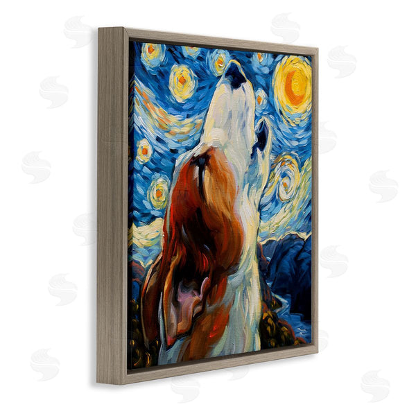 Stupell Industries CR Townsend | Howling Dog Classic Painting Wall Art