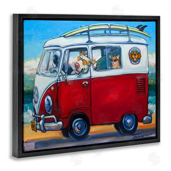 Stupell Industries CR Townsend | Pets On Vacation Minibus Wall Art