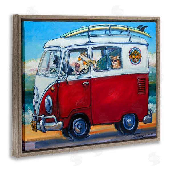 Stupell Industries CR Townsend | Pets On Vacation Minibus Wall Art