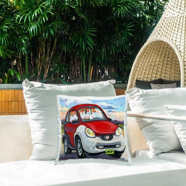 Stupell Industries CR Townsend | Road Trip Chickens Printed Throw Pillow
