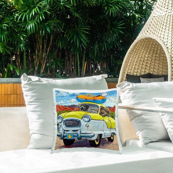 Stupell Industries CR Townsend | Road Trip Dogs Printed Throw Pillow