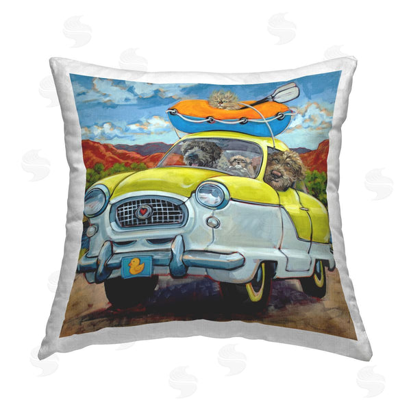 stupell industries CR Townsend | Road Trip Dogs Printed Throw Pillow