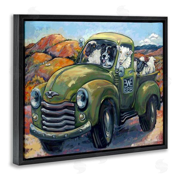 Stupell Industries CR Townsend | Sheep Dog Funny Ewe-beer Pun Southwestern Country Scene Wall Art