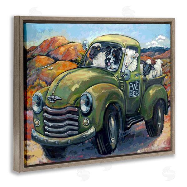 Stupell Industries CR Townsend | Sheep Dog Funny Ewe-beer Pun Southwestern Country Scene Wall Art