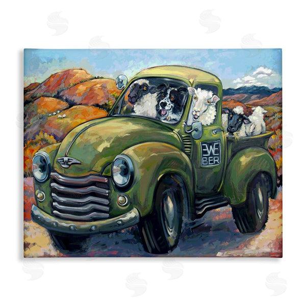 stupell industries CR Townsend | Sheep Dog Funny Ewe-beer Pun Southwestern Country Scene Wall Art